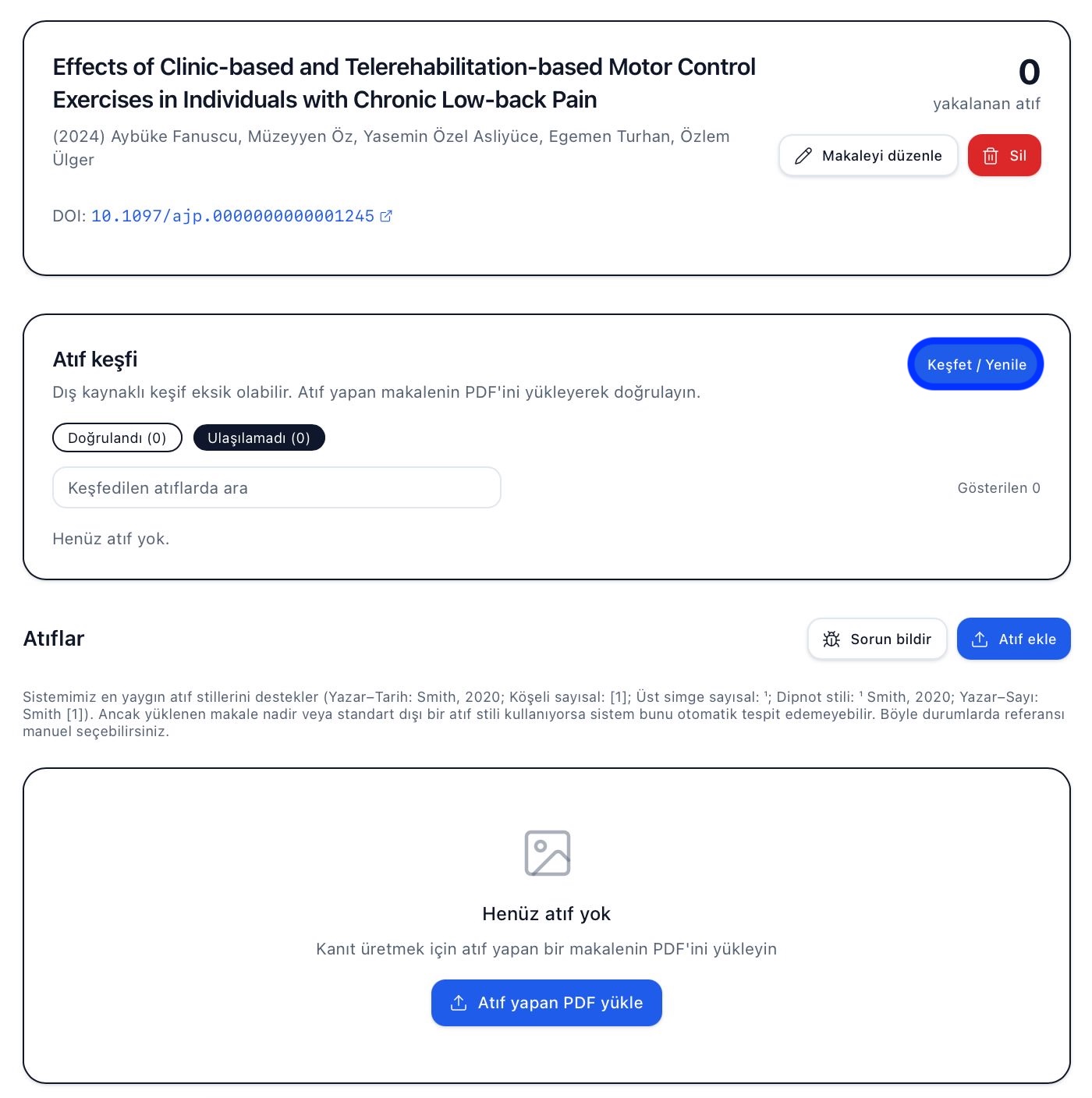 Screenshot: Discover works cited your paper