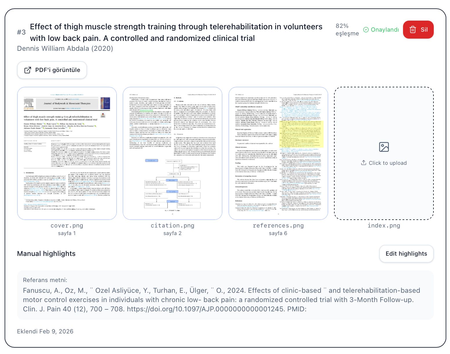 Screenshot: Checking current highlight