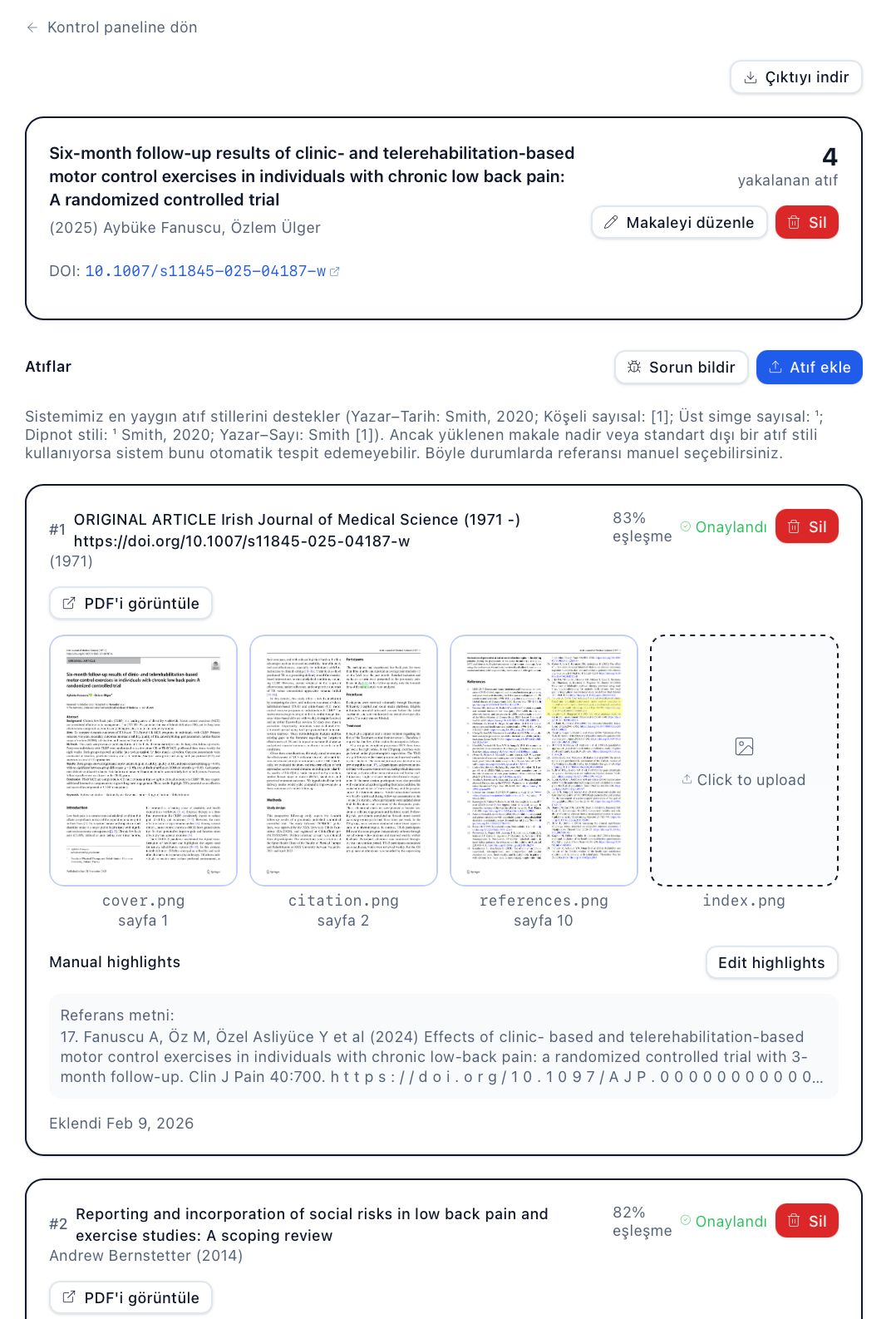 Screenshot: Article - citation details